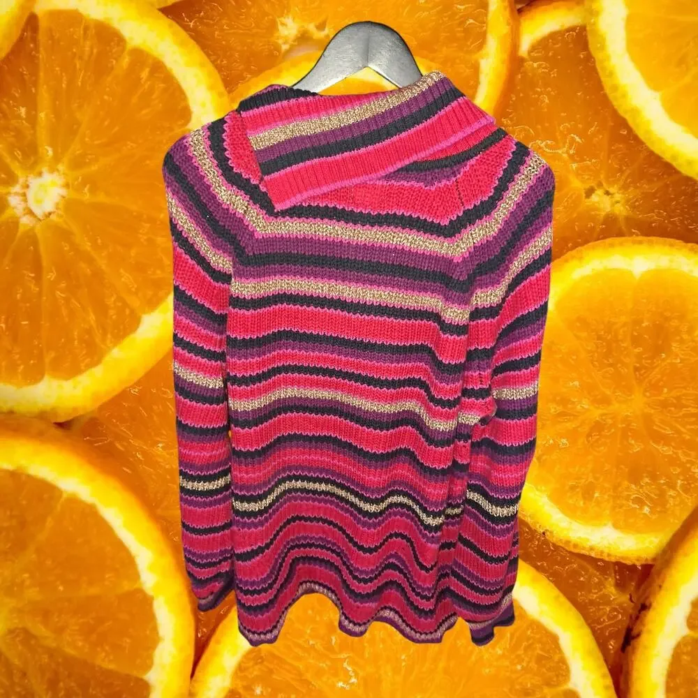 NWT Ruby Rd Woman Red‎ Black Purple Long Sweater Size 2XL